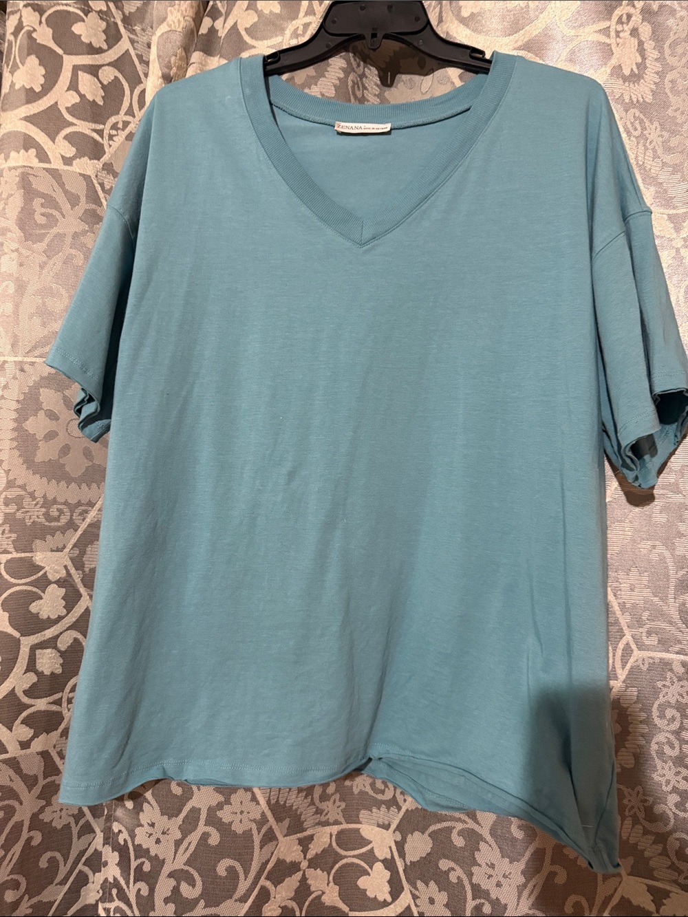NWOT Light Blue V-Neck Women's Top and shorts